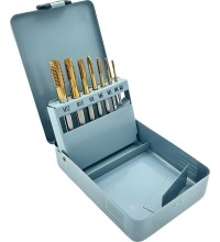 Sriegiklių rinkinys M3-M12 HSS M35 su TiN danga (7vnt)