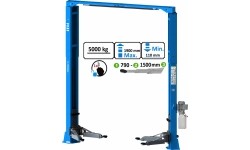 Two post clear floor type lift with single side lock release(asymetric columns) 5t, 380V
