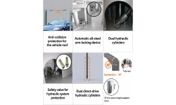 Two post clear floor type lift with single side lock release(asymetric columns) 5t, 380V