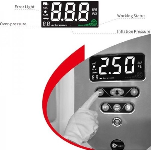 Automatic standing air inflator with hose reel 220V
