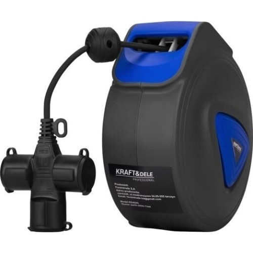 Cable reel with auto-retraction 10m 3Gx1.5mm 250V