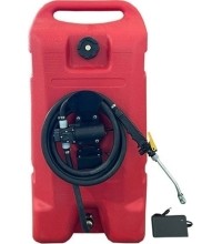 Portable fuel caddy 53L DTK53 with pump 12V battery/230V (with hose, nozzle)