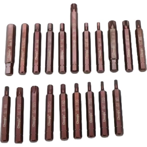 3/8" Dr. 70L TORX/SPLINE/IMBUS bits 5/1pcs - H12