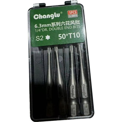 1/4" (6.3mm) Dr TORX impact bit, 5pcs. - T10 x 50mm