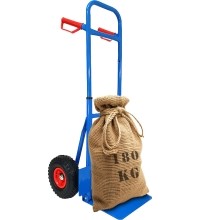 Folding transport trolley with a platform and a handy handle