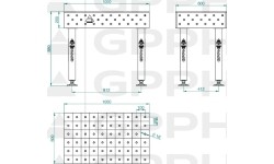Welding table PRO 15 mm - 1000x1000mm - Φ16 - 50x50mm - On wheels