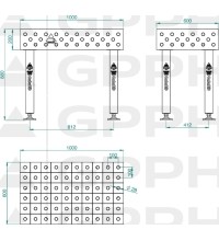Welding table PRO 15 mm - 1200x1200mm - Φ16 - 50x50mm - On feet