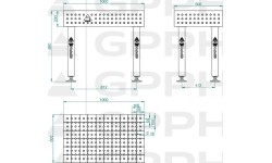Welding table PRO 15 mm - 1200x1200mm - Φ16 - 50x50mm - On feet