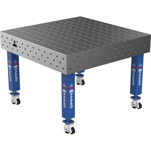 Welding table PRO 15 mm - 1200x1200mm - Φ16 - Diagonal - On wheels