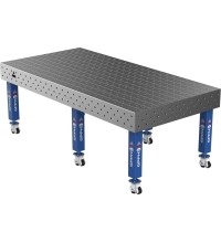 Welding table PRO 15 mm - 2400x1200mm - Φ16 - Diagonal - On wheels