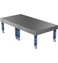 Welding table PRO 15 mm - 3000x1480mm - Φ28 - 100x100mm - On wheels