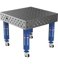 Welding table PRO 15 mm - 1000x1000mm - Φ28 - Diagonal - On wheels
