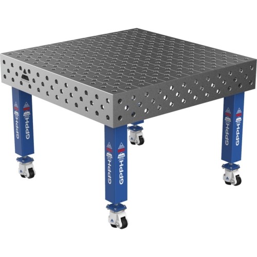 Welding table PRO 15 mm - 1200x1200mm - Φ28 - Diagonal - On wheels