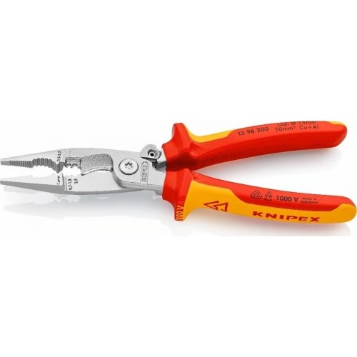Replės elektros instaliacijos darbams VDE 200mm KNIPEX