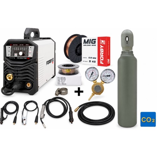 Semi-automatic KIT FORBY® MIG-200LT PRO (synergistic) + CO2 cylinder 8l with accessories