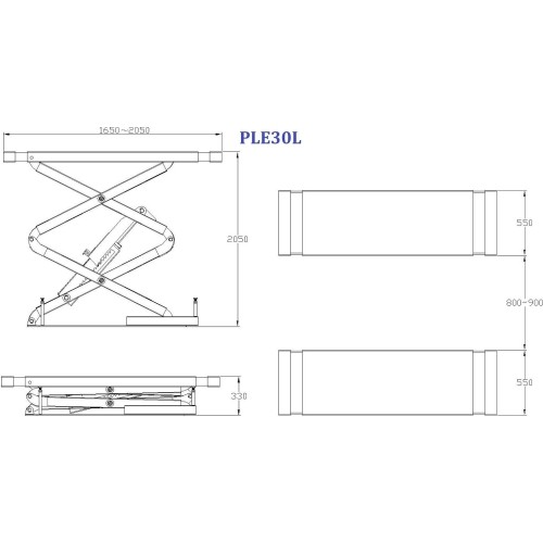 Underground scissor hydraulic lift, 3t, 380V