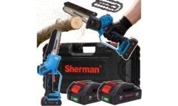 Cordless chainsaw ET-510 with automatic chain lubrication and two 2.0 Ah batteries