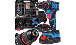 Cordless impact drill-driver ET-10210 with tool set, 21 V, 50 Nm – one battery