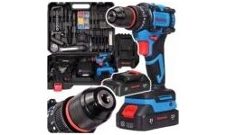 Cordless impact drill-driver ET-10210 with tool set, 21 V, 50 Nm – one battery