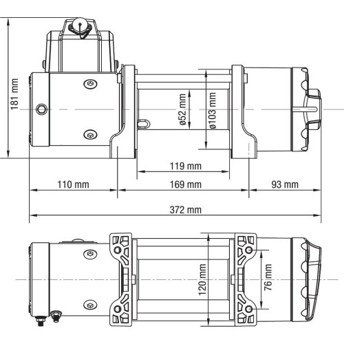 Elektrinė gervė 12V 4500LBS/2040KG (Sintetinis lynas)