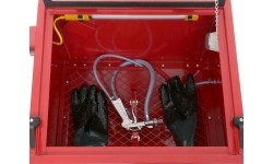 Vertical sandblaster, 90 L, with LED lighting