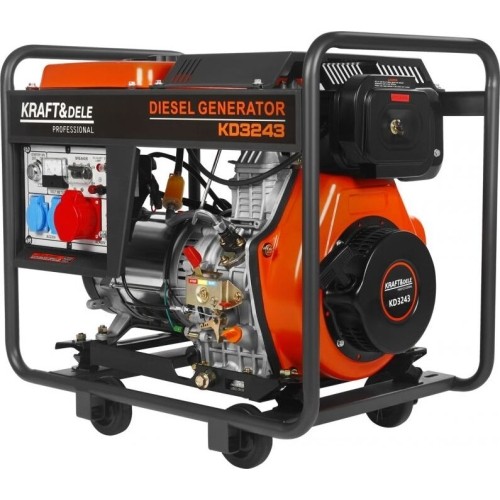Diesel electric generator, 6.5/7 kW, 230/400 V, with electric start