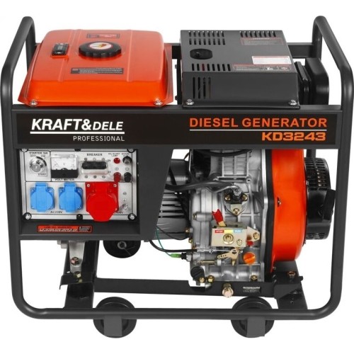 Diesel electric generator, 6.5/7 kW, 230/400 V, with electric start