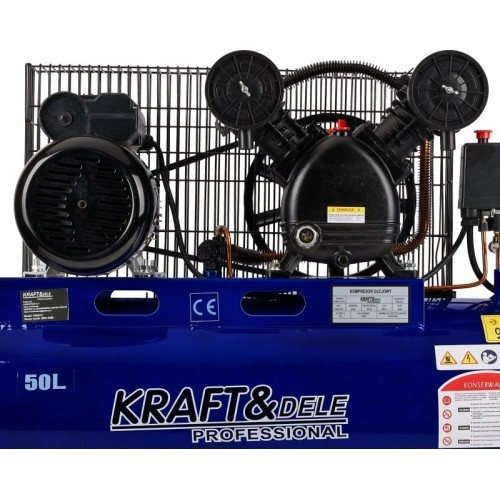 Oil-lubricated belt-driven air compressor, 50 l, 2.8 kW, 8 bar