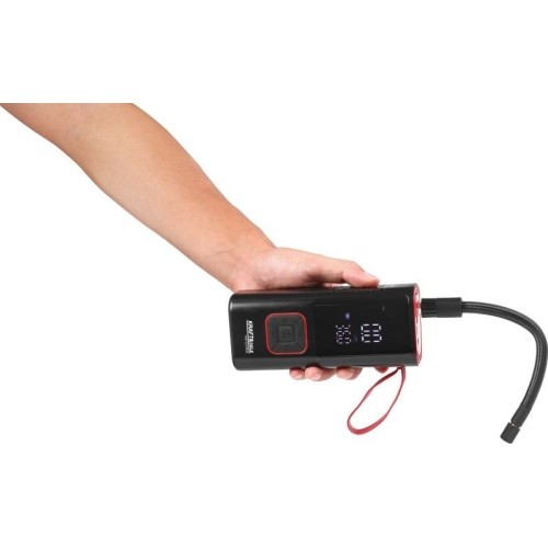 Akumuliatorinis oro kompresorius, 85 W, 10 bar, su LCD ekranu ir LED žibintuvėliu