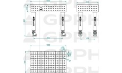 PRO INOX suvirinimo stalas 15 mm - 1200x800mm - PRO INOX - Φ16 - 50x50mm - Ant ratukų