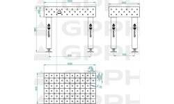 PRO INOX suvirinimo stalas 15 mm - 1500x1000mm - PRO INOX - Φ16 - 50x50mm - Ant ratukų