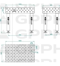 PRO INOX Welding Table 15mm - 1200x800mm - PRO INOX - Φ16 - 50x50mm - On feet