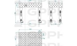 PRO INOX suvirinimo stalas 15 mm - 2000x1000mm - PRO INOX - Φ16 - 50x50mm - Ant kojelių