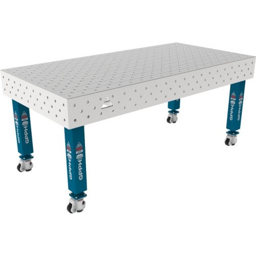 PRO INOX Welding Table 15mm - 2000x1000mm - PRO INOX - Φ16 - Diagonal - On wheels