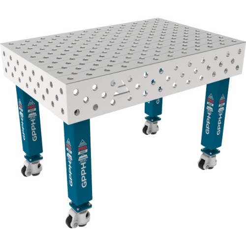 PRO INOX Welding Table 15mm - 1200x800mm - PRO INOX - Φ28 - Diagonal - On wheels