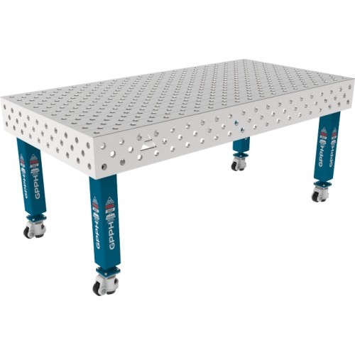PRO INOX suvirinimo stalas 15 mm - 2000x1000mm - PRO INOX - Φ28 - Įstrižinė - Ant ratukų