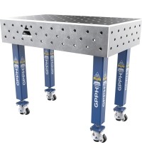 Welding table PLUS 12 mm - 1000x600mm - Φ16 - 100x100mm - On wheels