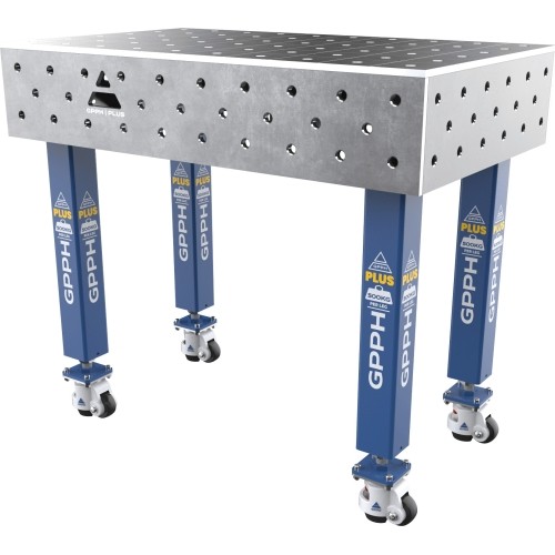 Welding table PLUS 12 mm - 1000x600mm - Φ16 - 100x100mm - On wheels