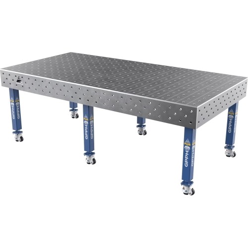 Welding table PLUS 12 mm - 2400x1200mm - Φ16 - 100x100mm - On wheels