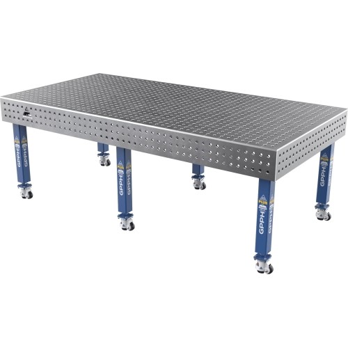 Welding table PLUS 12 mm - 2400x1200mm - Φ16 - 50x50mm - On wheels