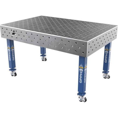 Suvirinimo stalas PLUS 12 mm - 1500x1000mm - Φ16 - Įstrižinė - Ant ratukų