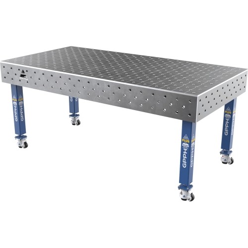 Suvirinimo stalas PLUS 12 mm - 2000x1000mm - Φ16 - Įstrižinė - Ant ratukų