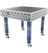 Welding table PLUS 12 mm - 1000x1000mm - Φ28 - 100x100mm - On wheels