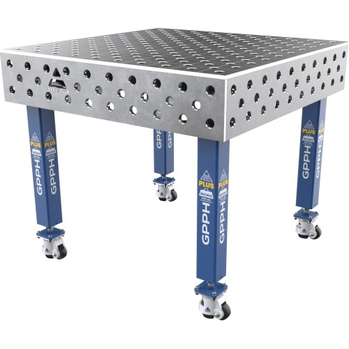 Suvirinimo stalas PLUS 12 mm - 1000x1000mm - Φ28 - Įstrižinė - Ant ratukų