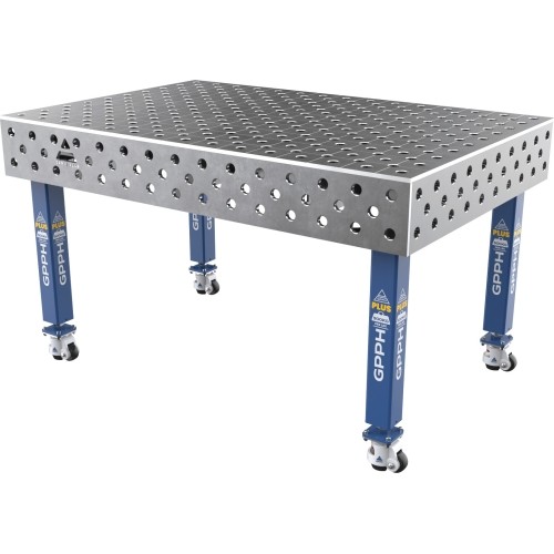 Suvirinimo stalas PLUS 12 mm - 1500x1000mm - Φ28 - Įstrižinė - Ant ratukų