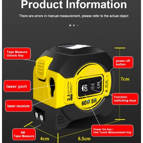 Laser tape measure 60/5m