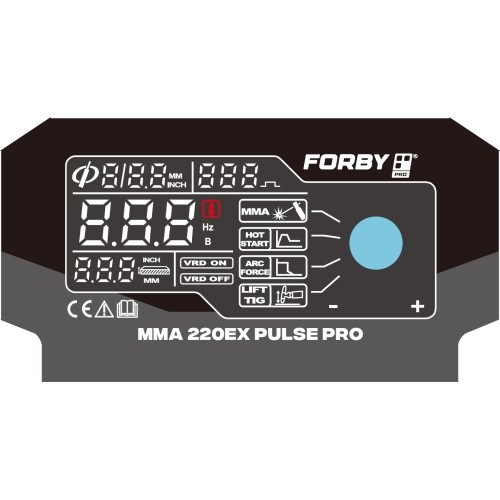 Inverter welding machine FORBY® 220EX PULSE PRO (10A - 220A)