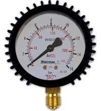 Pressure gauge ⌀ 63mm for TURBO Argon/CO₂ reducer (MIX) - Working 16 bar - 1/4″RH