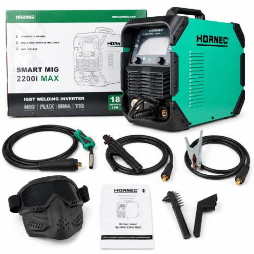 Pusautomačio KOMPLEKTAS HORNEC® smart SynMIG 2200i MAX (sinerginis, suvirinimas iki 6 mm) + CO2 balionas 8l + priedai