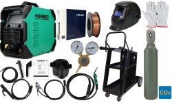 HORNEC® smart SynMIG 2200i MAX semi-automatic welding machine SET (synergic, welding capacity up to 6 mm) + 8L CO2 cylinder + ac